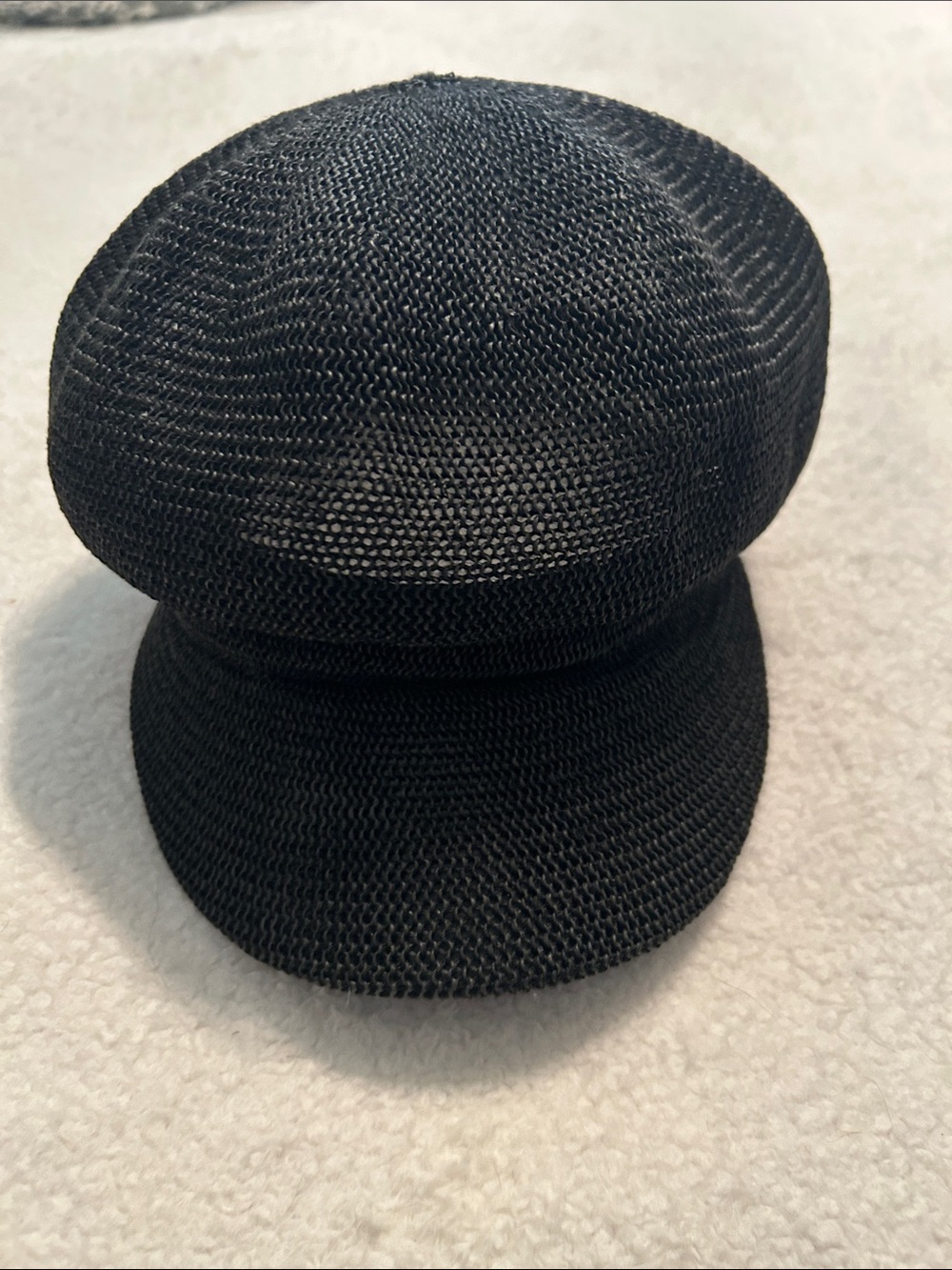 Knit black Baker Boy Cap